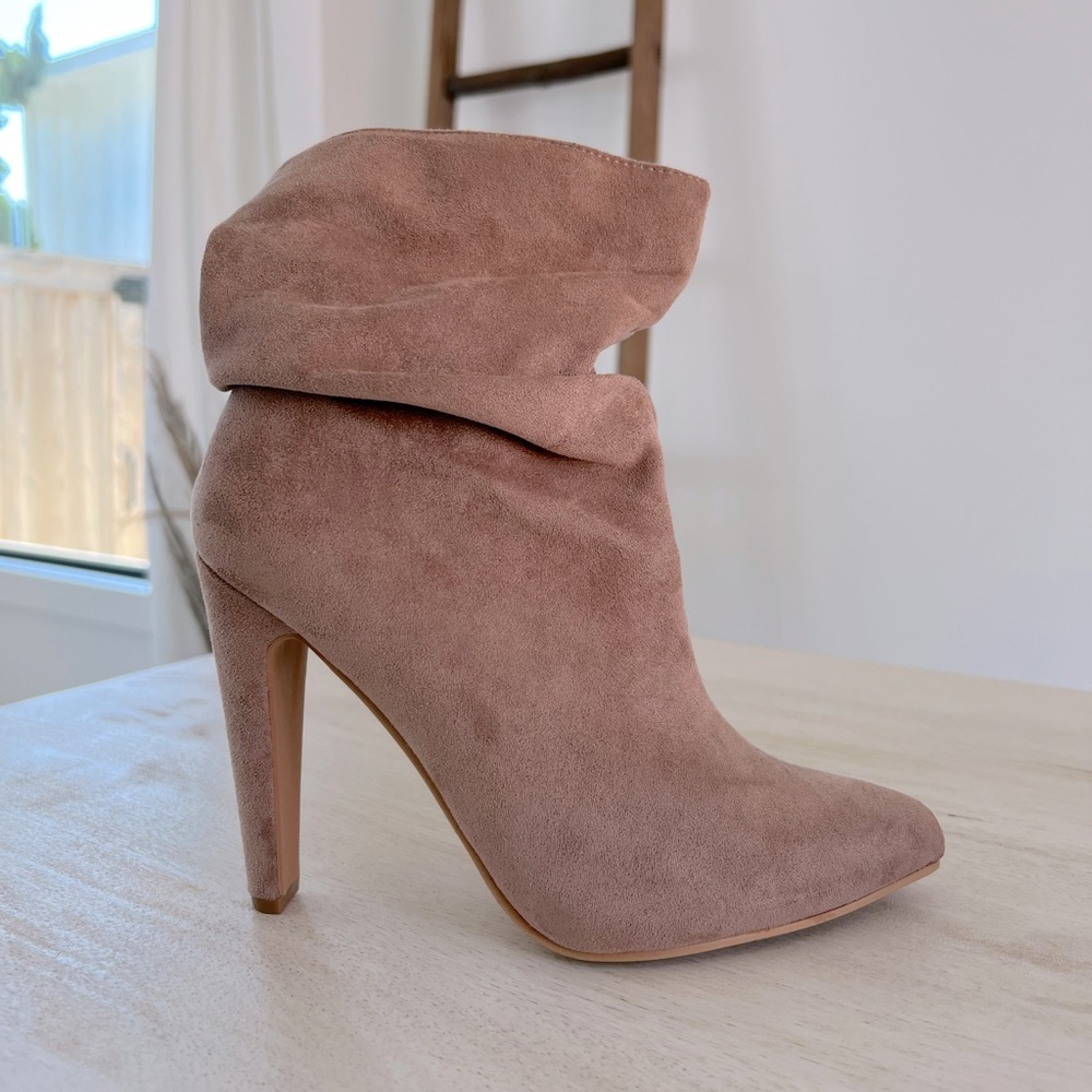 Camel Suede Ankle Booties
